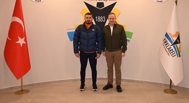 Kırklareli TSO Başkanı Soner Ilık, Kırklareli FBO Voleybol Antrenörü Semih Eyibay’ı Ağırladı