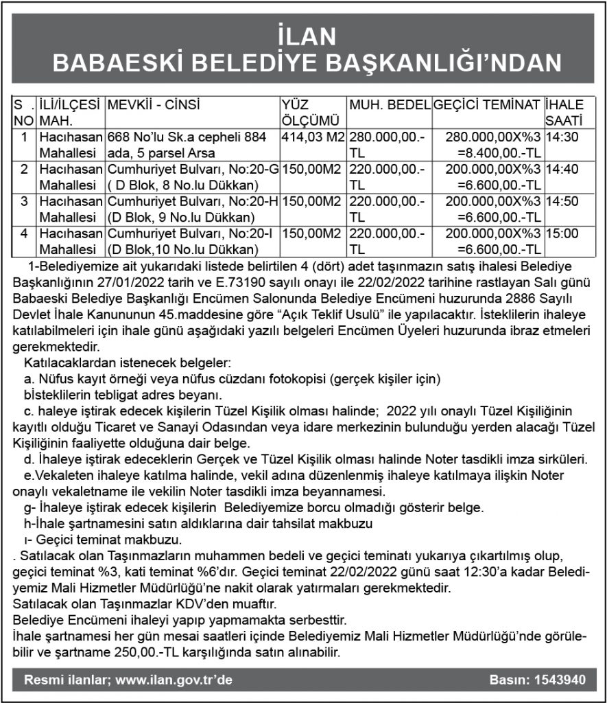 babaeski_belediye_resmi_ilan