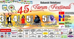 45. Babaeski Tarım Festivali İçin Geri Sayım Başladı