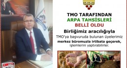 Arpa Tahsisleri Belli Oldu