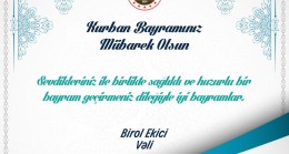 ‘’Kırklarelili hemşerilerimin, aziz milletimizin ve tüm İslam âleminin Kurban Bayramı’nı en kalbi duygularımla kutluyorum’’