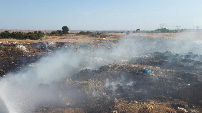 Çöplükte yangın çıktı