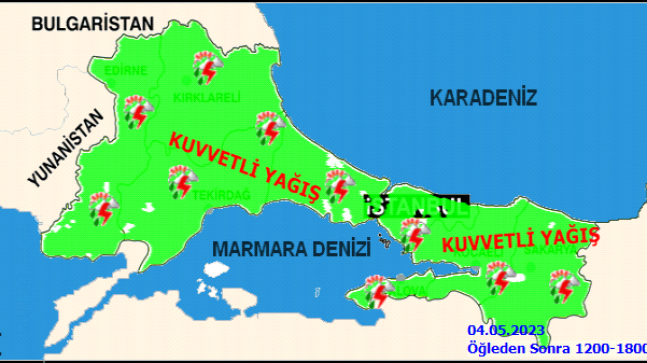 Kırklareli’nde gök gürültülü sağanak yağış bekleniyor