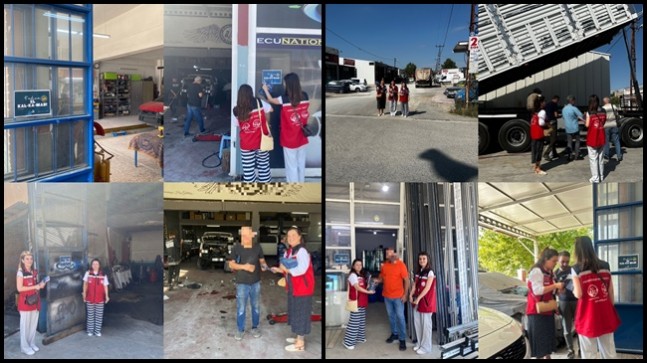 Sanayi sitesinde erkeklere bilinçlendirme çalışması