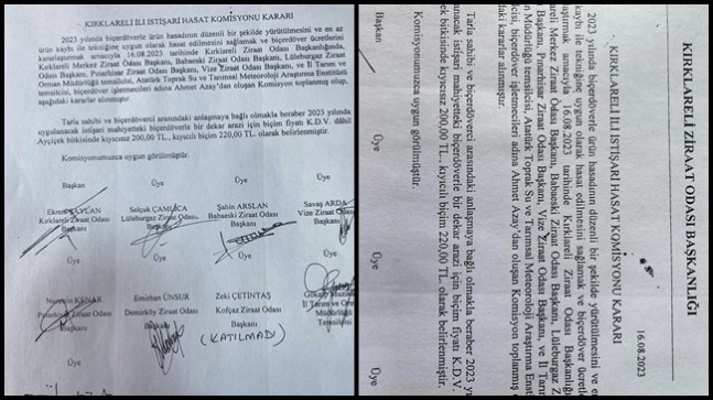 Ayçiçeği biçme ücretleri belirlendi