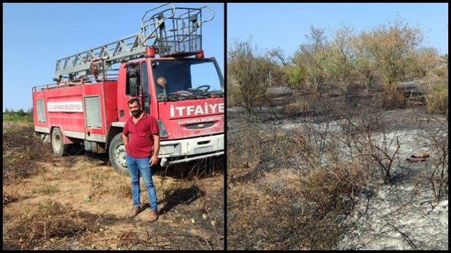 Kaynarca İtfaiye ekipleri yangını söndürdü