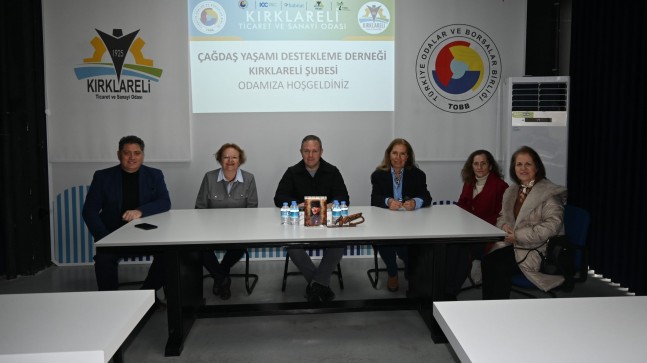 Kırklareli Ticaret ve Sanayi Odası Başkanı Soner Ilık, Çağdaş Yaşamı Destekleme Derneği Kırklareli Şubesi’ni Ağırladı