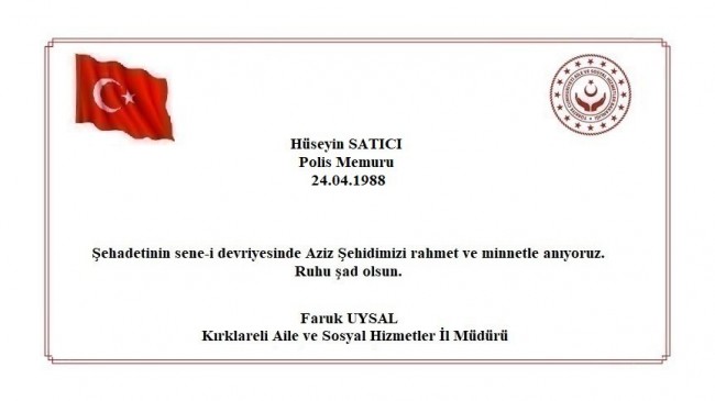 Şehit Polis Memuru Hüseyin Satıcı anıldı