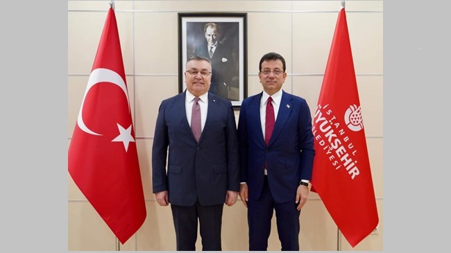 Kesimoğlu İmamoğlu’nu Yenikapı’daki makamında ziyaret etti