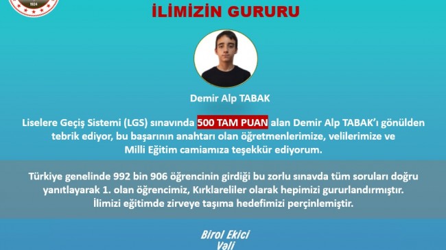 Kırklareli’nin Gururu