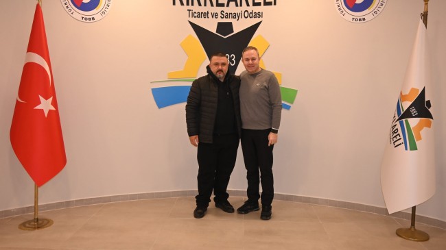 Kırklareli TSO Başkanı Soner Ilık, Poyraz Ağır Vasıta ve Motorlu Araçlar Servis San. Tic. Ltd. Şti. Yetkilisi Abdullah Ertingü’yü Ağırladı