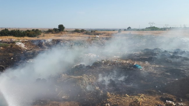Çöplükte yangın çıktı