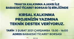 Babaeski Ticaret Borsasından teknik destek