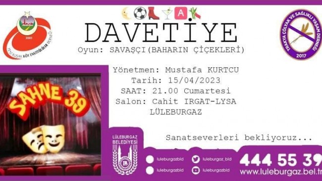 Amatör tiyatro yarın sahne alacak