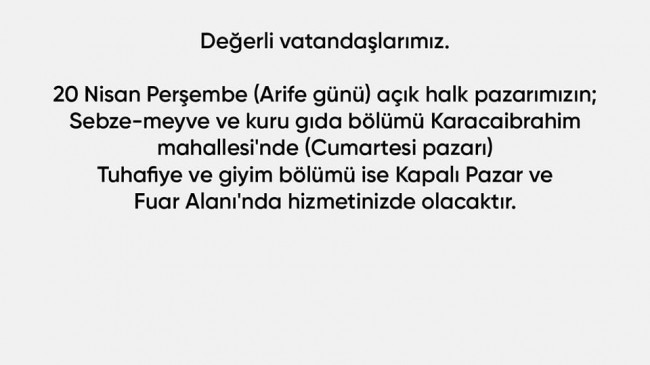 Kırklareli’nde Arife pazarı