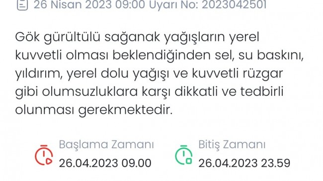 Lüleburgazlı vatandaşlara yağış uyarısı