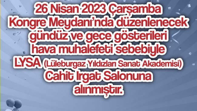 Gösterilerin yeri değişti