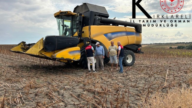 Babaeski’de Ayçiçeği Hasadı ve Biçerdöver Kontrolleri Sürüyor